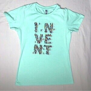 INVENT Mint Green Graphic Tee Shirt Women’s Large Short Sleeve Shirt Top T-Shirt